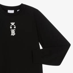Burberry-تيشيرت قطن أسود للأولاد مع تصميم دب | Childrensalon Outlet