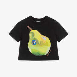 Burberry-تيشيرت أطفال ولادي قطن جيرسي لون أسود | Childrensalon Outlet