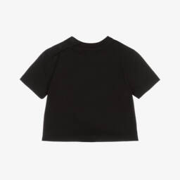 Burberry-تيشيرت أطفال ولادي قطن جيرسي لون أسود | Childrensalon Outlet