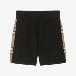 Burberry-Boys Black Cotton Knit Shorts | Childrensalon Outlet