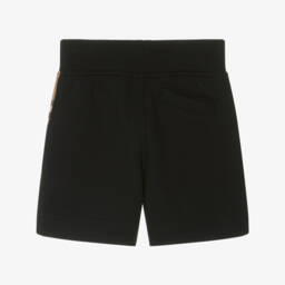 Burberry-Boys Black Cotton Knit Shorts | Childrensalon Outlet