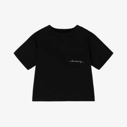 Burberry-Boys Black Cotton Logo Tee | Childrensalon Outlet