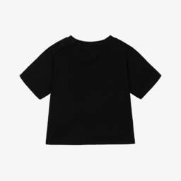 Burberry-Boys Black Cotton Logo Tee | Childrensalon Outlet