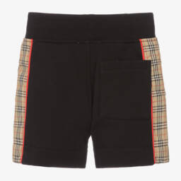 Burberry-شورت قطن جيرسي لون أسود للمواليد | Childrensalon Outlet