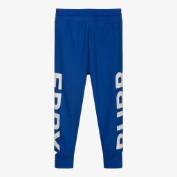 Burberry-Boys Blue Cotton Logo Joggers | Childrensalon Outlet
