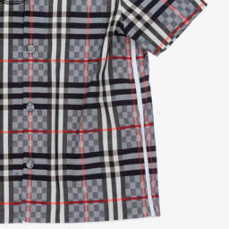 Burberry-Boys Blue Cotton Shirt | Childrensalon Outlet