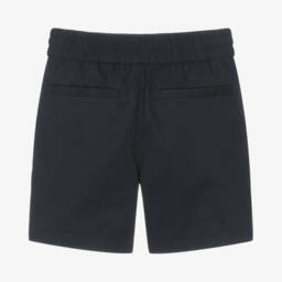 Burberry-Boys Blue Cotton Twill Shorts | Childrensalon Outlet