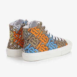 Burberry-Boys Blue Monogram High-Tops | Childrensalon Outlet