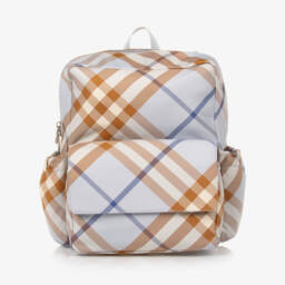 Burberry-Boys Blue Patterned School Backpack | Childrensalon Outlet