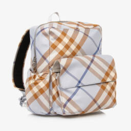 Burberry-Boys Blue Patterned School Backpack | Childrensalon Outlet