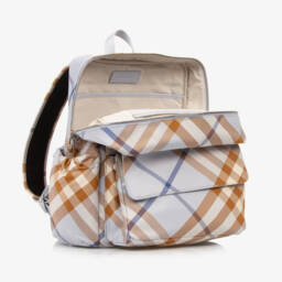 Burberry-Boys Blue Patterned School Backpack | Childrensalon Outlet