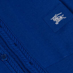 Burberry-Boys Blue Wool Cardigan | Childrensalon Outlet