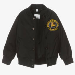 Burberry-جاكيت بومبر لون أسود للأولاد | Childrensalon Outlet