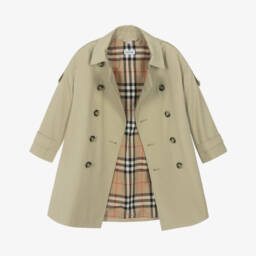 Burberry-Boys Classic Beige Cotton Overcoat | Childrensalon Outlet