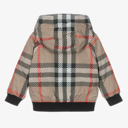 Burberry-Boys Classic Beige Patterned Coat | Childrensalon Outlet