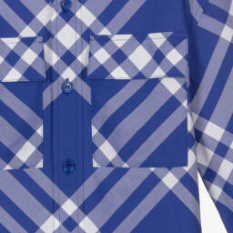 Burberry-Классическая синяя клетчатая рубашка для мальчиков | Childrensalon Outlet