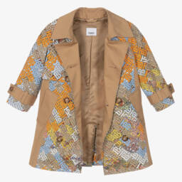 Burberry-Boys Classic Monogram Beige Coat | Childrensalon Outlet