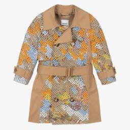 Burberry-Boys Classic Monogram Beige Coat | Childrensalon Outlet