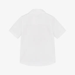 Burberry-قميص بوبلين أبيض كلاسيكي للأولاد | Childrensalon Outlet