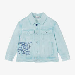 Burberry-Boys Cloud Blue Denim Jacket | Childrensalon Outlet