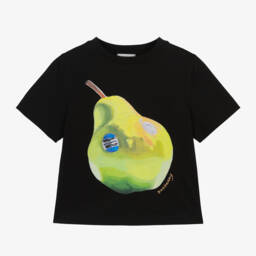 Burberry-تيشيرت قطن لون أسود للأولاد | Childrensalon Outlet