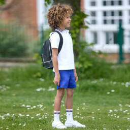 Burberry-Boys Cotton Blue Chino Shorts | Childrensalon Outlet