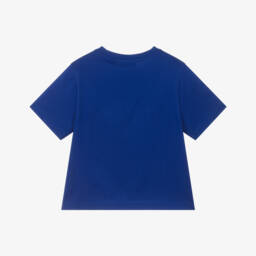 Burberry-Boys Cotton Blue Logo Tee | Childrensalon Outlet