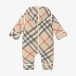 Burberry-بدلة أطفال دافئة بنقشة مربعات بيج | Childrensalon Outlet