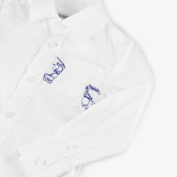Burberry-Boys Crisp White Cotton Top | Childrensalon Outlet