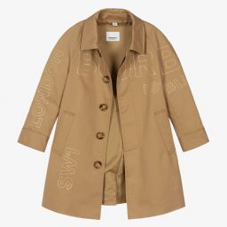 Burberry-Boys Dark Beige Car Coat | Childrensalon Outlet