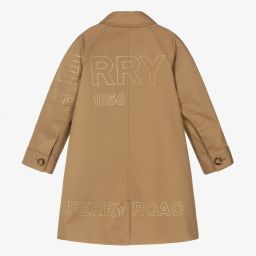 Burberry-Boys Dark Beige Car Coat | Childrensalon Outlet