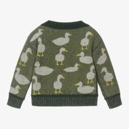 بربري-بلوفر مزيج صوف وكشمير لون أخضرللأولاد | Childrensalon Outlet