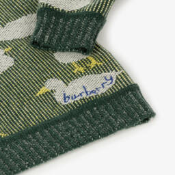 بربري-بلوفر مزيج صوف وكشمير لون أخضرللأولاد | Childrensalon Outlet