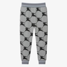 Burberry-Boys Grey EKD Cotton Trousers | Childrensalon Outlet