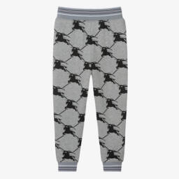 Burberry-Boys Grey EKD Cotton Trousers | Childrensalon Outlet