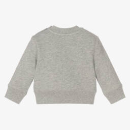 بربري-سويتشيرت قطن لون رمادي للمواليد | Childrensalon Outlet