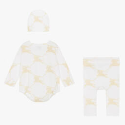 Burberry-طقم ملابس أطفال من القطن العاجي للأولاد | Childrensalon Outlet