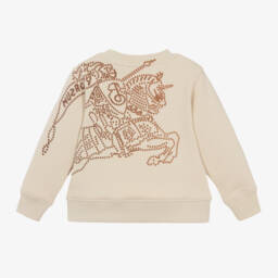 Burberry-سويتشيرت EKD قطن عضوي لون بيج | Childrensalon Outlet
