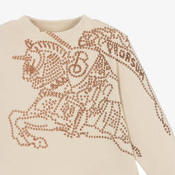 Burberry-سويتشيرت EKD قطن عضوي لون بيج | Childrensalon Outlet