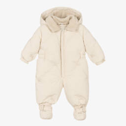 Burberry-Boys Ivory Down Snowsuit | Childrensalon Outlet