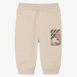 Burberry-Boys Ivory Jersey Trousers | Childrensalon Outlet