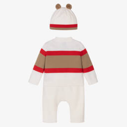 بربري-طقم بنطلون صوفي محبوك عاجي للأولاد | Childrensalon Outlet