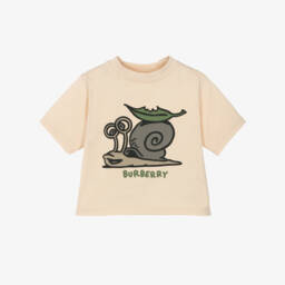 Burberry-Boys Ivory Snail Cotton Tee | Childrensalon Outlet