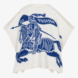 Burberry-Кремовая шерстяная кашемировая накидка для мальчиков | Childrensalon Outlet