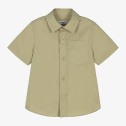 Burberry-Зеленая рубашка для мальчиков EKD из хлопка и лиоцелла | Childrensalon Outlet