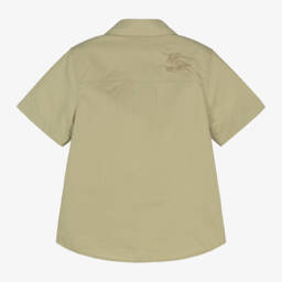 Burberry-Зеленая рубашка для мальчиков EKD из хлопка и лиоцелла | Childrensalon Outlet