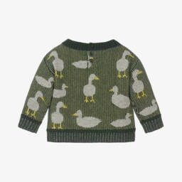 Burberry-بلوفر أطفال ولادي مزيج صوف وكشمير لون أخضر | Childrensalon Outlet