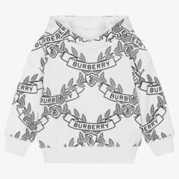 Burberry-Boys Oak Leaf Emblem Hoodie | Childrensalon Outlet