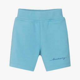 Burberry-Boys Ocean-Toned Cotton Shorts | Childrensalon Outlet
