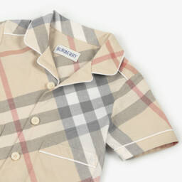 Burberry-طقم بنطلون بلون الحجر الفاتح للأولاد | Childrensalon Outlet